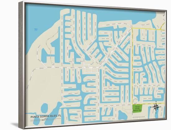 Political Map of Punta Gorda Isles, FL-null-Framed Art Print