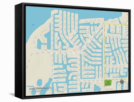 Political Map of Punta Gorda Isles, FL-null-Framed Stretched Canvas