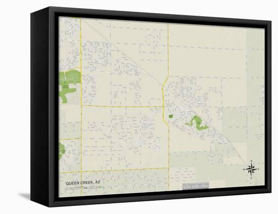 Political Map of Queen Creek, AZ-null-Framed Stretched Canvas