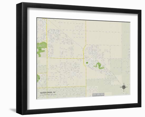 Political Map of Queen Creek, AZ-null-Framed Art Print