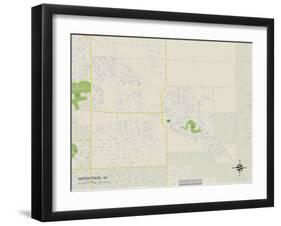 Political Map of Queen Creek, AZ-null-Framed Art Print