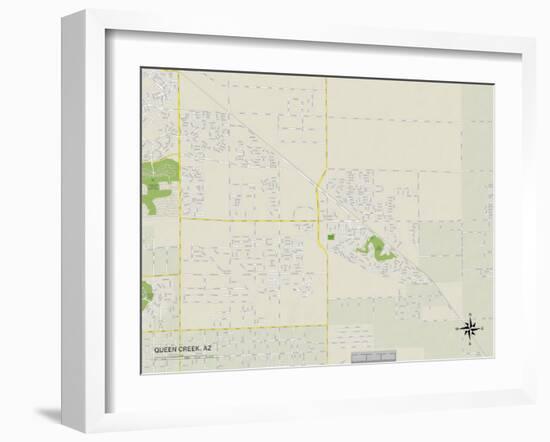 Political Map of Queen Creek, AZ-null-Framed Art Print