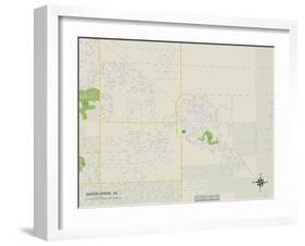 Political Map of Queen Creek, AZ-null-Framed Art Print