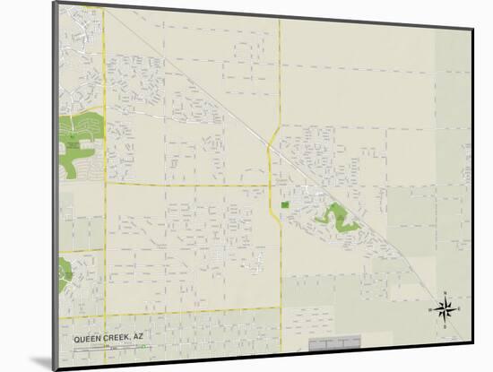 Political Map of Queen Creek, AZ-null-Mounted Art Print