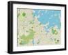 Political Map of Quincy, MA-null-Framed Art Print