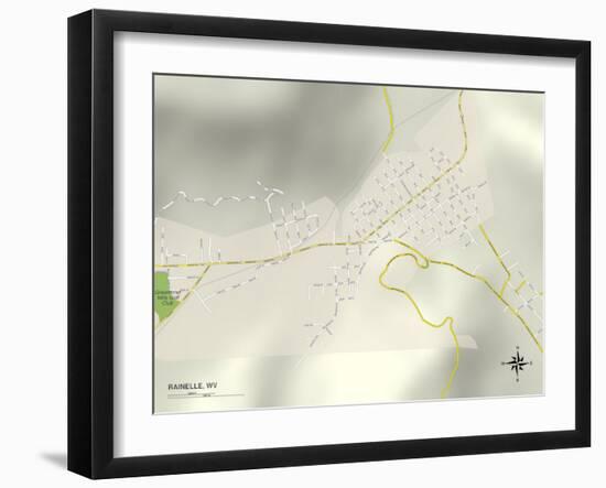 Political Map of Rainelle, WV-null-Framed Art Print