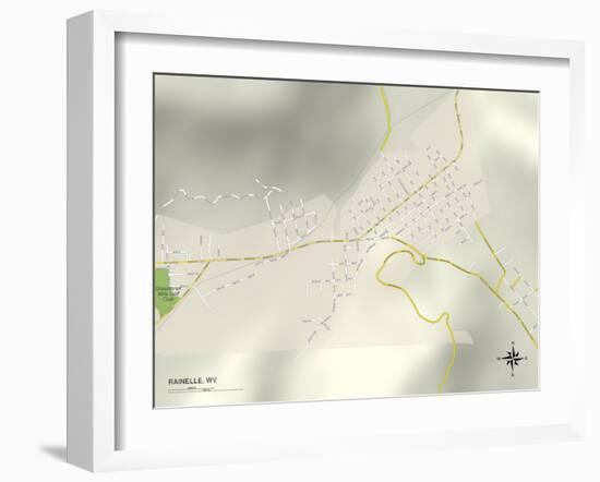 Political Map of Rainelle, WV-null-Framed Art Print