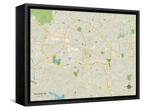 Political Map of Raleigh, NC-null-Framed Stretched Canvas