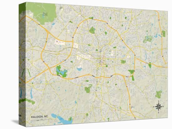 Political Map of Raleigh, NC-null-Stretched Canvas