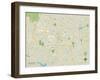 Political Map of Raleigh, NC-null-Framed Art Print