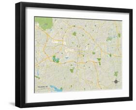 Political Map of Raleigh, NC-null-Framed Art Print