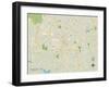 Political Map of Raleigh, NC-null-Framed Art Print