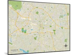 Political Map of Raleigh, NC-null-Mounted Art Print