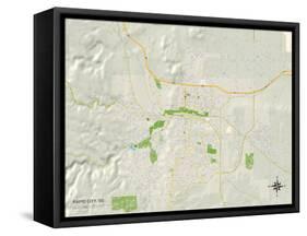 Political Map of Rapid City, SD-null-Framed Stretched Canvas