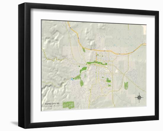 Political Map of Rapid City, SD-null-Framed Art Print