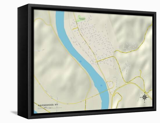 Political Map of Ravenswood, WV-null-Framed Stretched Canvas