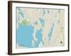 Political Map of Raymond, ME-null-Framed Art Print