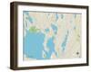 Political Map of Raymond, ME-null-Framed Art Print