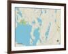 Political Map of Raymond, ME-null-Framed Art Print