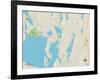 Political Map of Raymond, ME-null-Framed Art Print