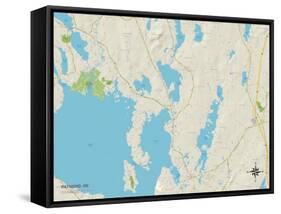 Political Map of Raymond, ME-null-Framed Stretched Canvas