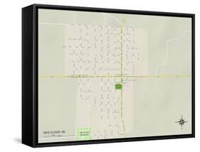 Political Map of Red Cloud, NE-null-Framed Stretched Canvas