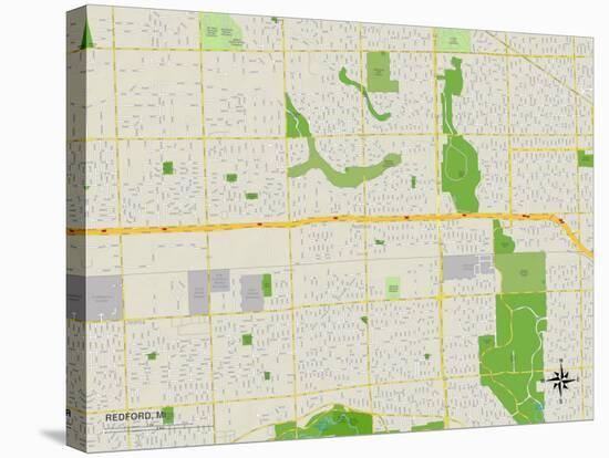 Political Map of Redford, MI-null-Stretched Canvas