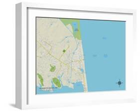 Political Map of Rehoboth Beach, DE-null-Framed Art Print