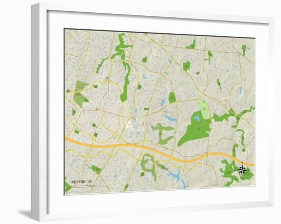 Political Map of Reston, VA-null-Framed Art Print