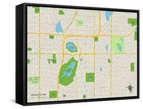 Political Map of Richfield, MN-null-Framed Stretched Canvas