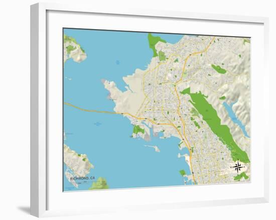 Political Map of Richmond, CA-null-Framed Art Print