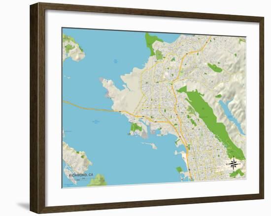 Political Map of Richmond, CA-null-Framed Art Print