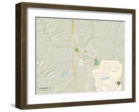 Political Map of Richmond, KY-null-Framed Art Print