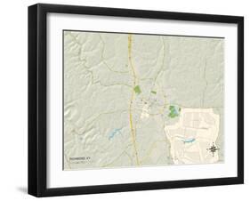 Political Map of Richmond, KY-null-Framed Art Print