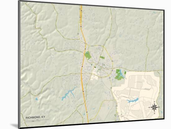 Political Map of Richmond, KY-null-Mounted Art Print