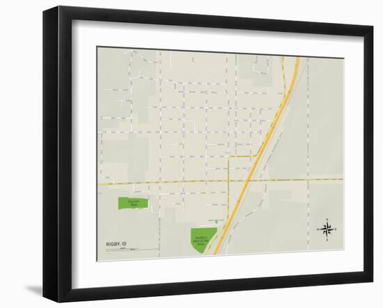 Political Map of Rigby, ID-null-Framed Art Print