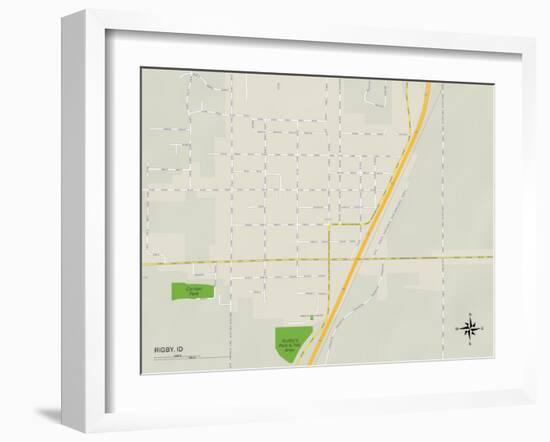 Political Map of Rigby, ID-null-Framed Art Print