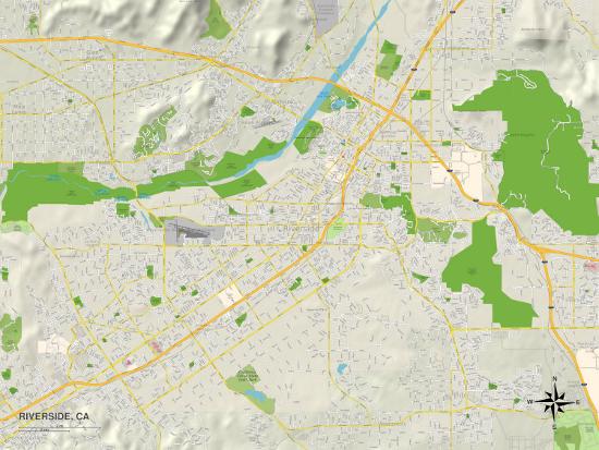 'Political Map of Riverside, CA' Poster | AllPosters.com
