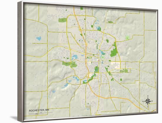 Political Map of Rochester, MN-null-Framed Art Print