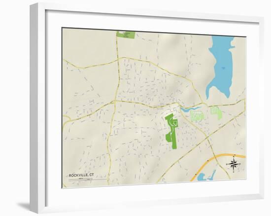 Political Map of Rockville, CT-null-Framed Art Print