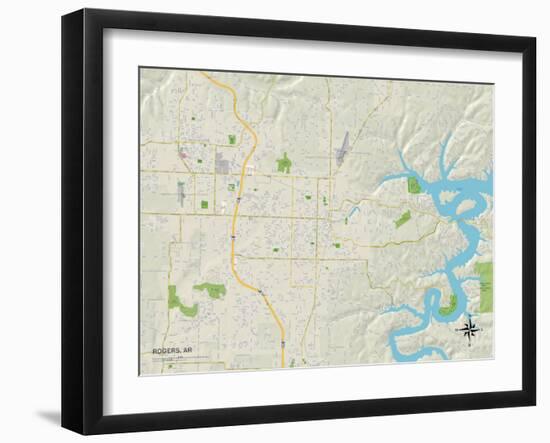 Political Map of Rogers, AR-null-Framed Art Print