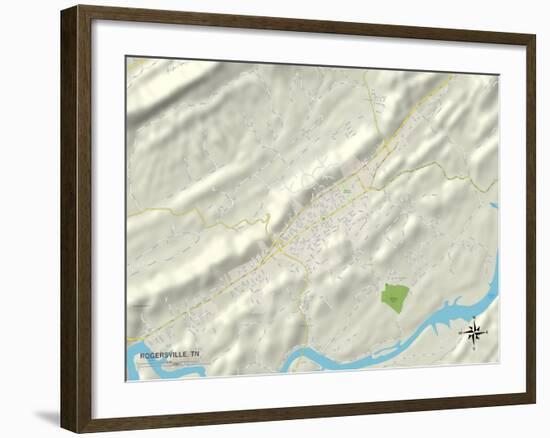 Political Map of Rogersville, TN-null-Framed Art Print