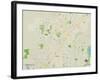 Political Map of Roseville, CA-null-Framed Art Print