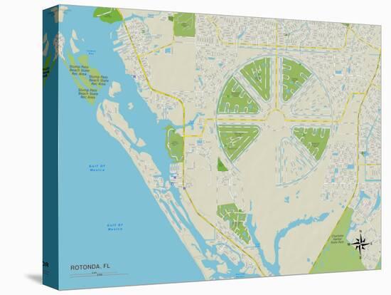 Political Map of Rotonda, FL-null-Stretched Canvas