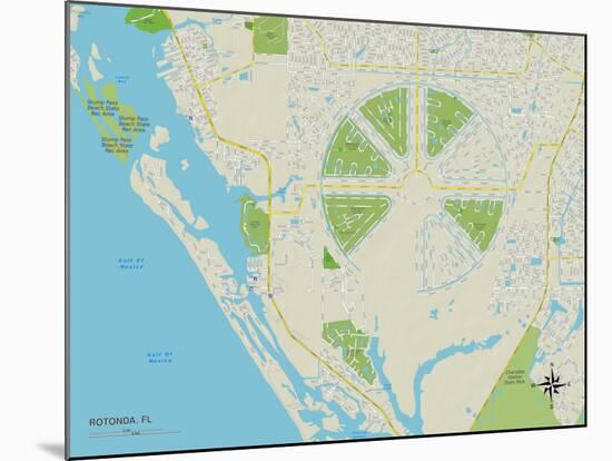 Political Map of Rotonda, FL-null-Mounted Art Print