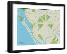 Political Map of Rotonda, FL-null-Framed Art Print