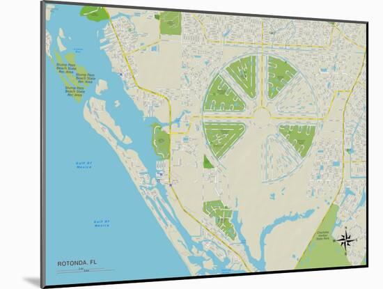 Political Map of Rotonda, FL-null-Mounted Art Print