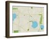 Political Map of Round Lake Beach, IL-null-Framed Art Print
