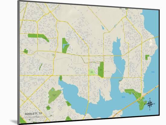 Political Map of Rowlett, TX-null-Mounted Art Print