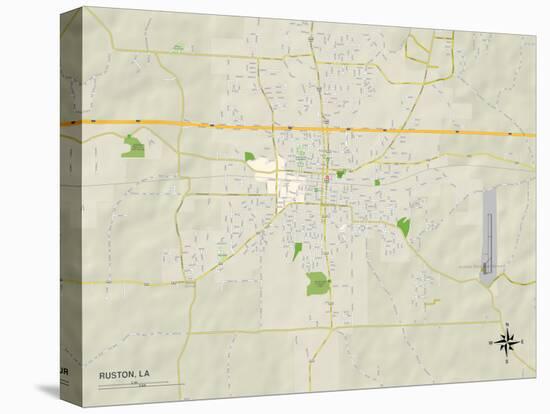 Political Map of Ruston, LA-null-Stretched Canvas